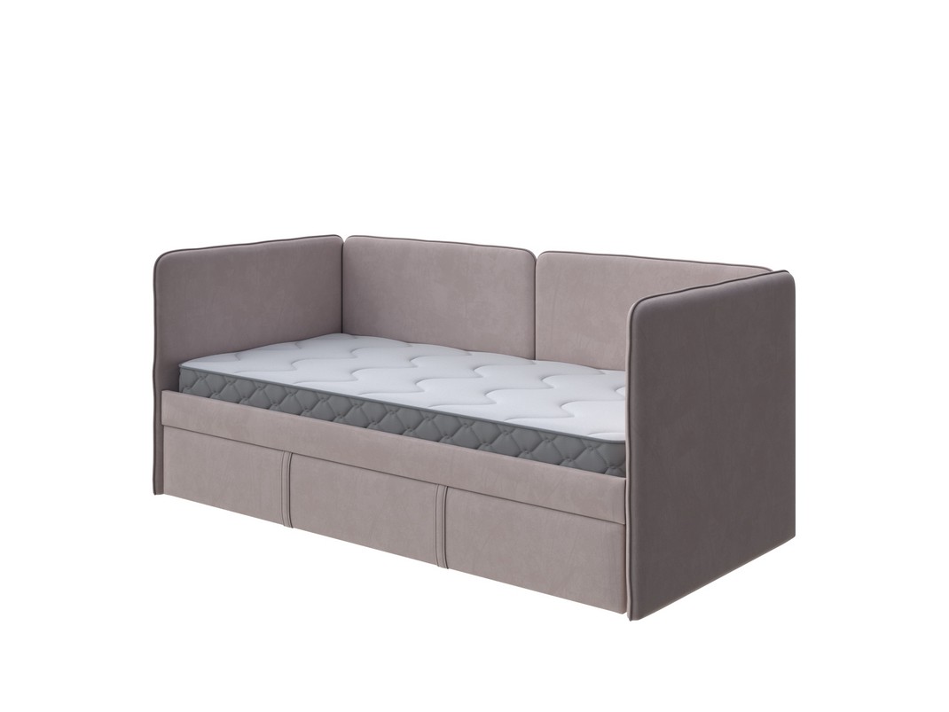 Мягкая Кровать Орматек Bruno-Софа с дополнительным спальным местом (Ткань: Микровелюр Manhattan Латтэ) 80x190